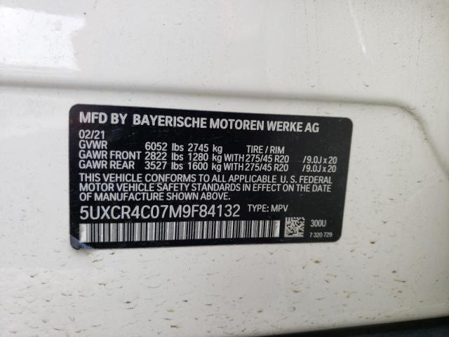 5UXCR4C07M9F84132 - 2021 BMW X5 SDRIVE 40I WHITE photo 12