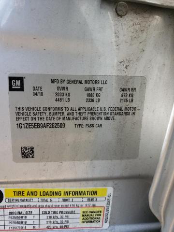 1G1ZE5EB9AF262509 - 2010 CHEVROLET MALIBU LTZ Argent photo 12