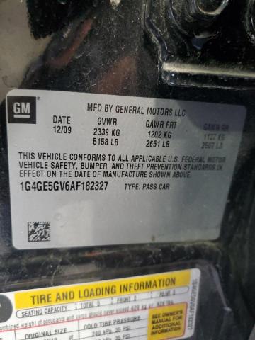 1G4GE5GV6AF182327 - 2010 BUICK LACROSSE CXS BLACK photo 13