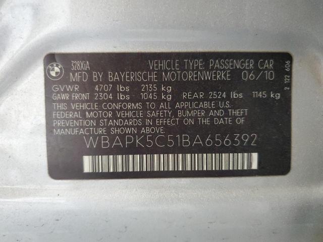 WBAPK5C51BA656392 - 2011 BMW 328I XI SULEV SILVER photo 12
