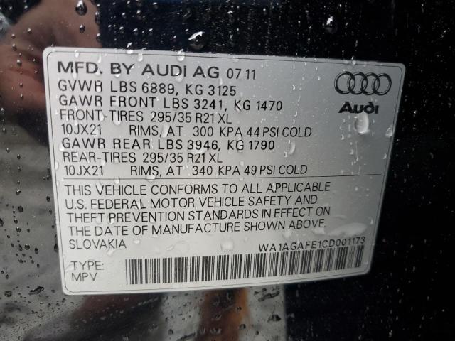 WA1AGAFE1CD001173 - 2012 AUDI Q7 PRESTIGE 黑色 照片 13