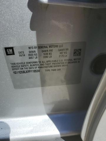 1G11C5SLXFF118538 - 2015 CHEVROLET MALIBU 1LT 灰色 照片 12