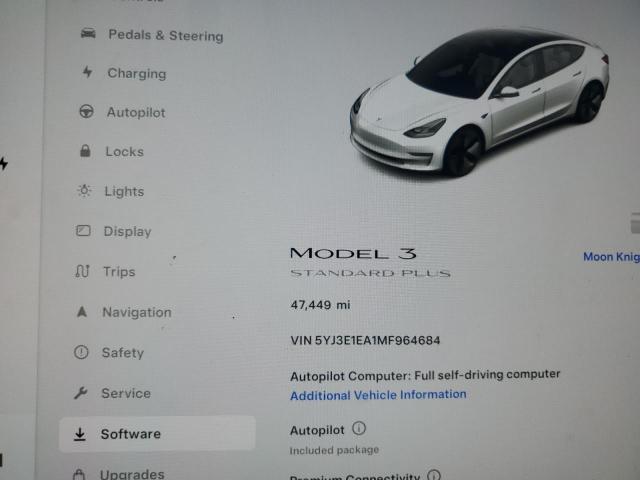 5YJ3E1EA1MF964684 - 2021 TESLA MODEL 3 WHITE photo 9