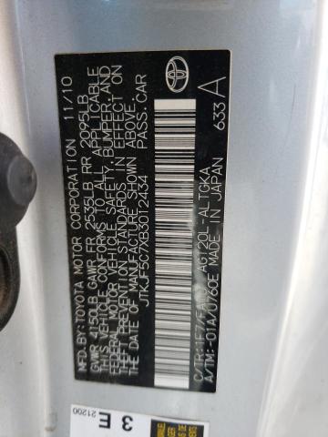 JTKJF5C7XB3012434 - 2011 TOYOTA SCION TC Gümüş foto 12