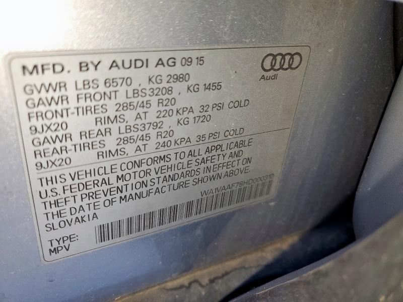 WA1VAAF78HD000310 - 2017 AUDI Q7 PRESTIGE 银色 照片 13