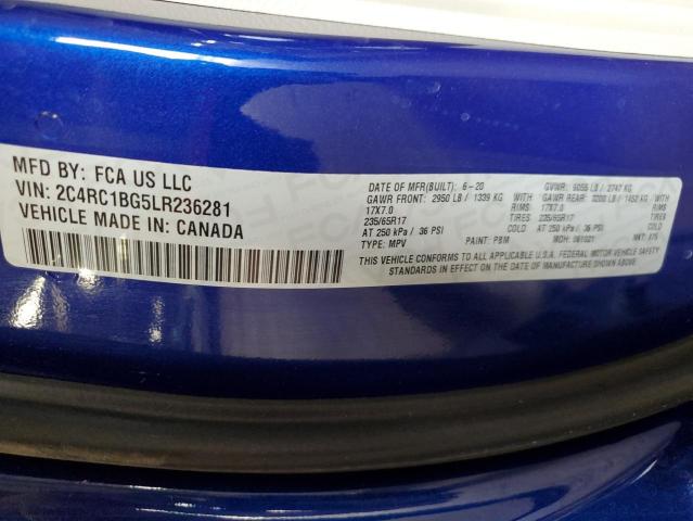 2C4RC1BG5LR236281 - 2020 CHRYSLER PACIFICA TOURING L 蓝色 照片 14