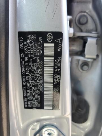 JTDKDTB37F1097335 - 2015 TOYOTA PRIUS C SILVER photo 12