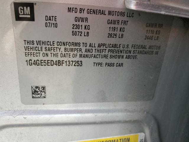 1G4GE5ED4BF137253 - 2011 BUICK LACROSSE CXS Gümüş foto 13