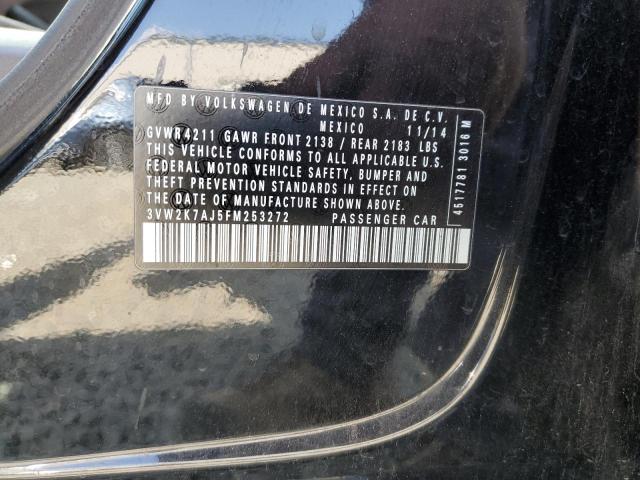 3VW2K7AJ5FM253272 - 2015 VOLKSWAGEN JETTA BASE 黑色 照片 12