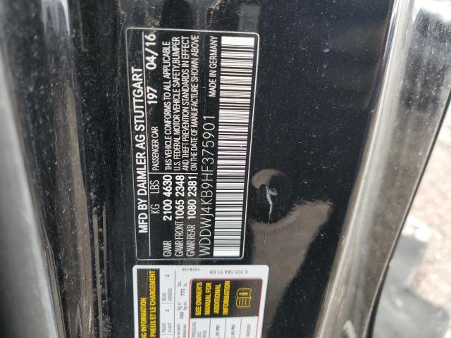 WDDWJ4KB9HF375901 - 2017 MERCEDES-BENZ C 300 4MATIC BLACK photo 12