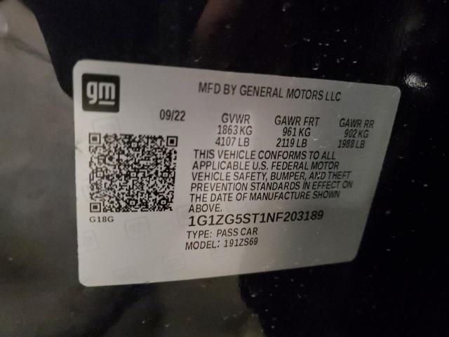 1G1ZG5ST1NF203189 - 2022 CHEVROLET MALIBU RS GRAY photo 12