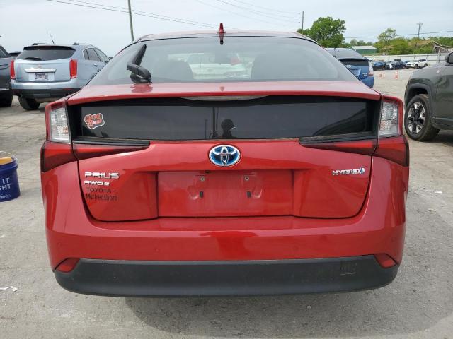 JTDL9RFUXK3007704 - 2019 TOYOTA PRIUS RED photo 6