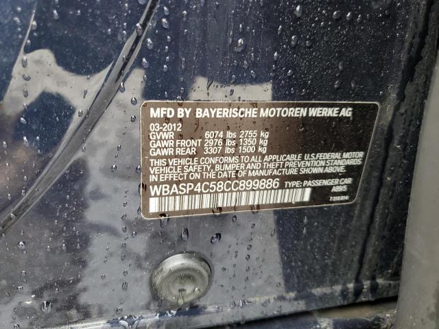 WBASP4C58CC899886 - 2012 BMW 550 XIGT BLUE photo 12