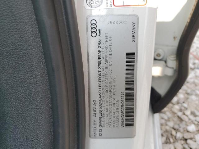 WAUHGAFC4EN092274 - 2014 AUDI A6 PRESTIGE თეთრი ფოტო 13