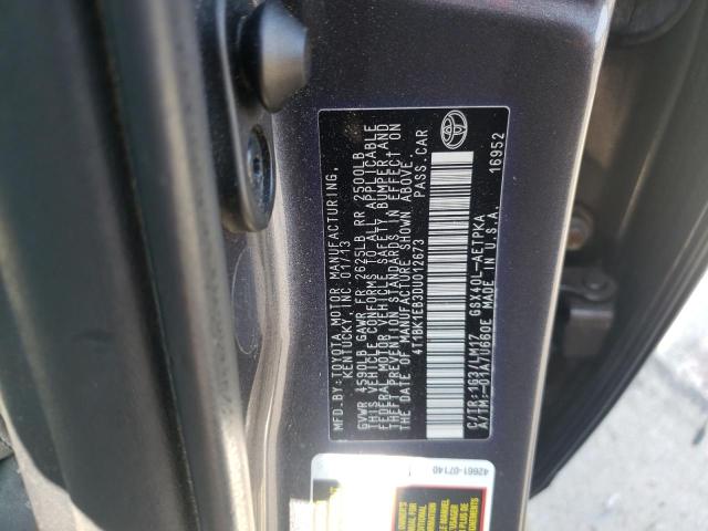 4T1BK1EB3DU012673 - 2013 TOYOTA AVALON BASE 灰色 照片 12