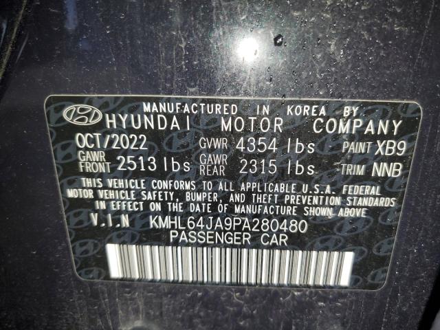 KMHL64JA9PA280480 - 2023 HYUNDAI SONATA SEL GRAY photo 12