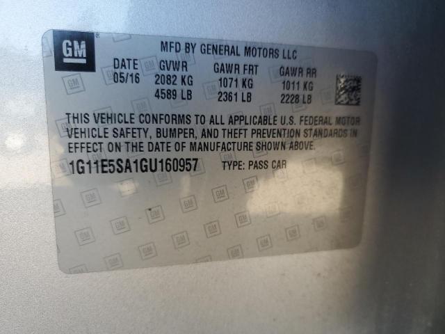 1G11E5SA1GU160957 - 2016 CHEVROLET MALIBU LIM LTZ SILVER photo 13