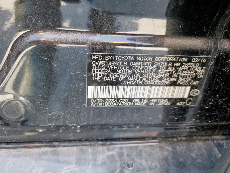 JTHCZ1BL0GA002236 - 2016 LEXUS GS 350 BLACK photo 12