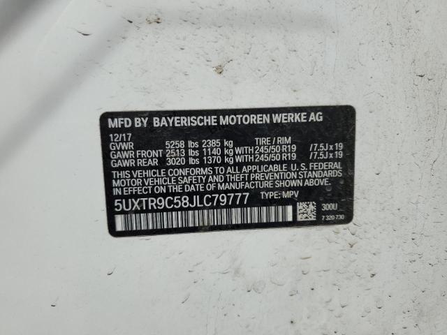 5UXTR9C58JLC79777 - 2018 BMW X3 XDRIVE30I Weiß Foto 14