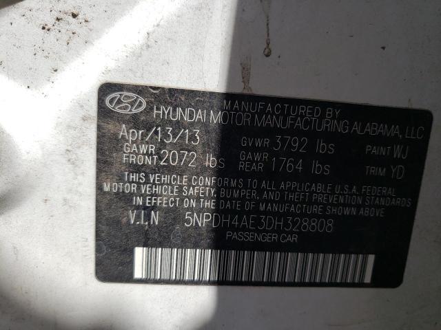 5NPDH4AE3DH328808 - 2013 HYUNDAI ELANTRA GLS WHITE photo 12