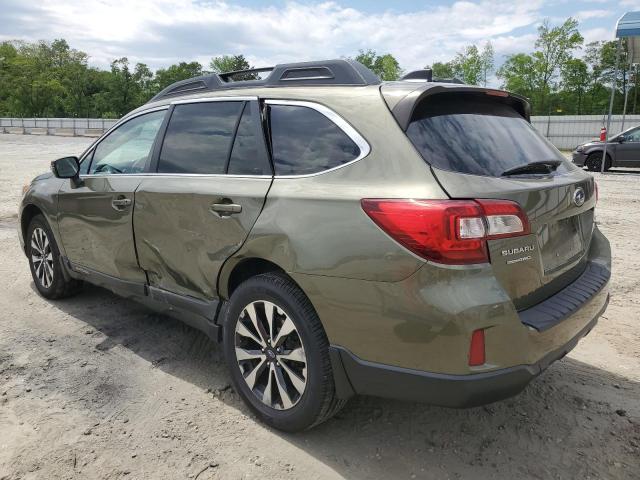 4S4BSANC9G3257691 - 2016 SUBARU OUTBACK 2.5I LIMITED GREEN photo 2