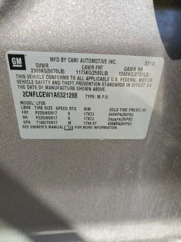 2CNFLCEW1A6321288 - 2010 CHEVROLET EQUINOX LS BROWN photo 14