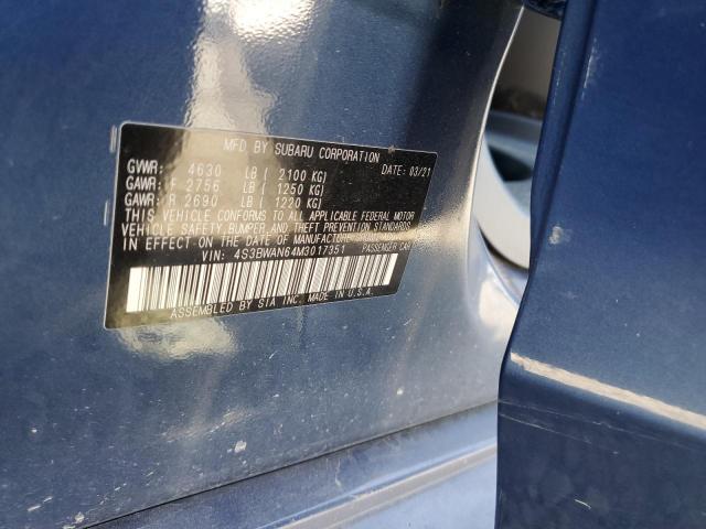 4S3BWAN64M3017351 - 2021 SUBARU LEGACY LIMITED BLUE photo 13