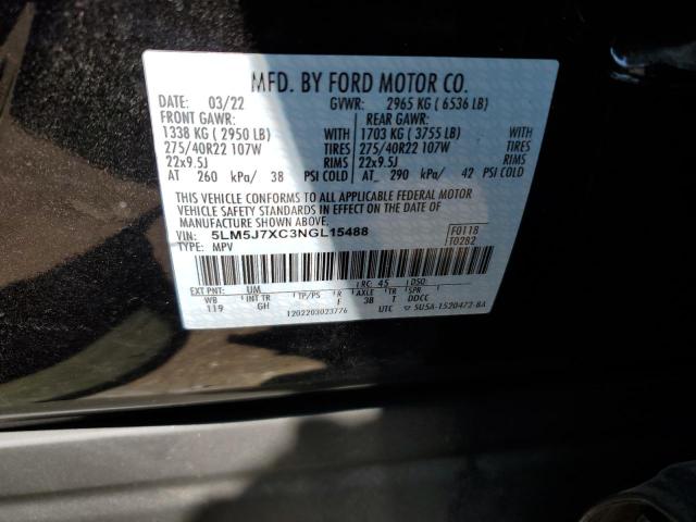 5LM5J7XC3NGL15488 - 2022 LINCOLN AVIATOR RESERVE BLACK photo 12