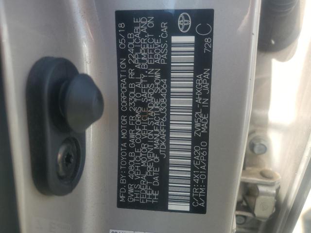 JTDKARFP6J3084064 - 2018 TOYOTA PRIUS PRIM Silber Foto 13