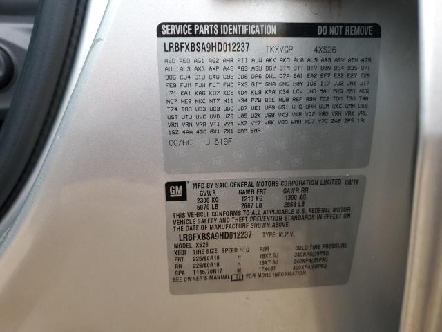 LRBFXBSA9HD012237 - 2017 BUICK ENVISION ESSENCE Gümüş foto 13