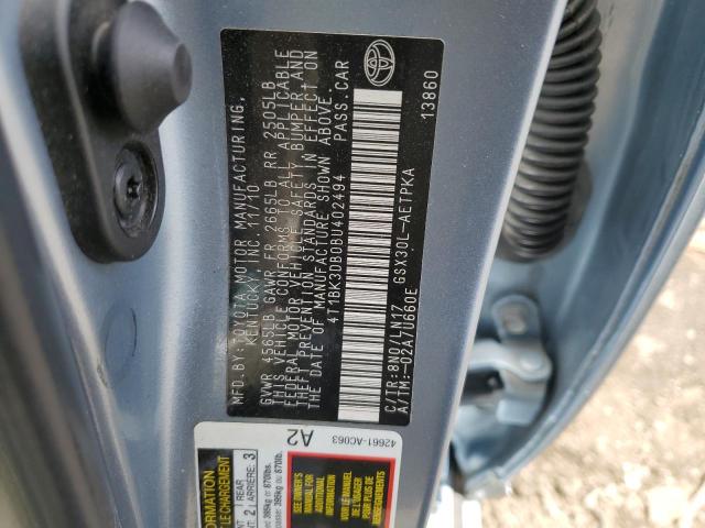 4T1BK3DB0BU402494 - 2011 TOYOTA AVALON BASE 蓝色 照片 12