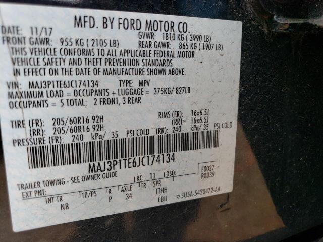 MAJ3P1TE6JC174134 - 2018 FORD ECOSPORT SE Czarny zdjęcie 13