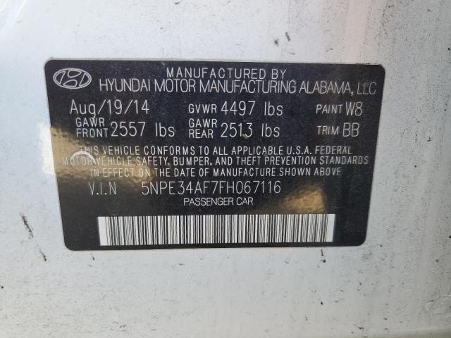 5NPE34AF7FH067116 - 2015 HYUNDAI SONATA SPORT WHITE photo 12