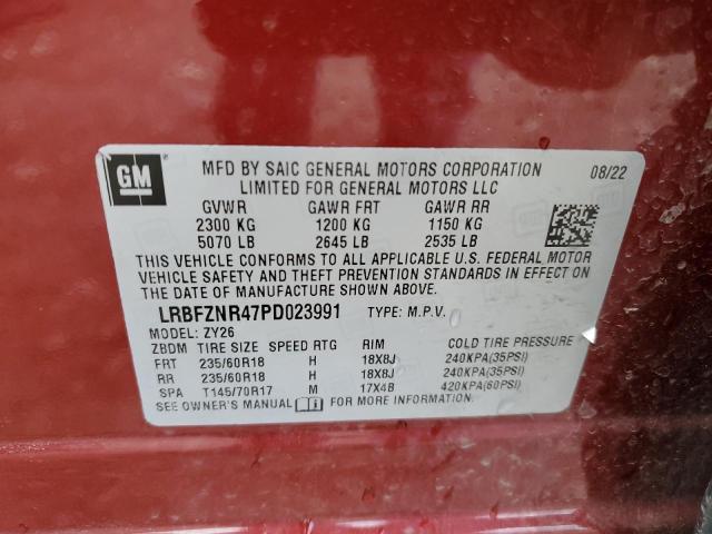 LRBFZNR47PD023991 - 2023 BUICK ENVISION ESSENCE Կարմիր լուսանկար 12