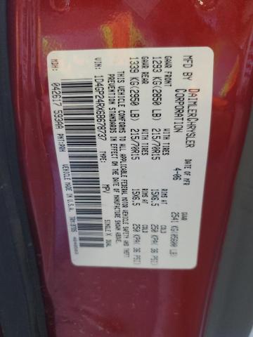 1D4GP24RX6B678737 - 2006 DODGE GRAND CARA SE BURGUNDY photo 13