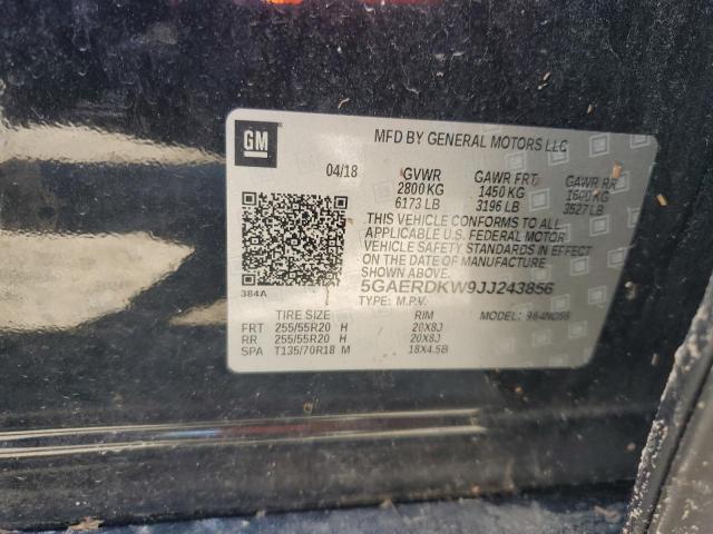 5GAERDKW9JJ243856 - 2018 BUICK ENCLAVE AVENIR BLACK photo 13