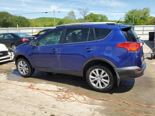 2T3YFREVXEW088164 - 2014 TOYOTA RAV4 LIMITED BLUE photo 2