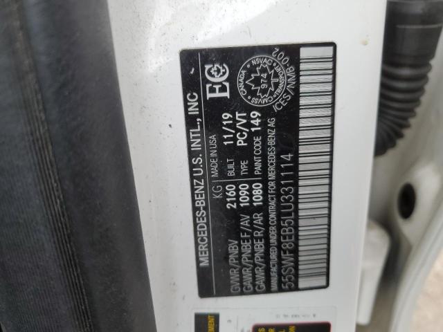 55SWF8EB5LU331114 - 2020 MERCEDES-BENZ C 300 4MATIC WHITE photo 12