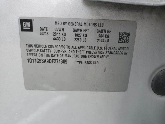 1G11C5SA9DF271309 - 2013 CHEVROLET MALIBU 1LT SILVER photo 12