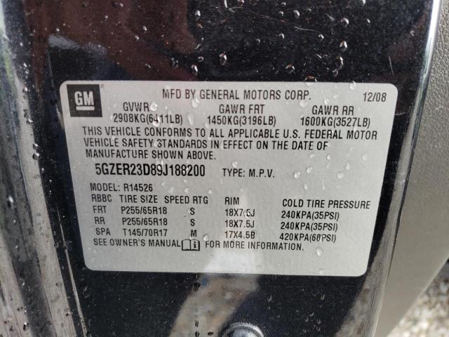 5GZER23D89J188200 - 2009 SATURN OUTLOOK XR BLACK photo 13