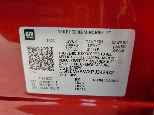 1GNEVHKWXPJ342932 - 2023 CHEVROLET TRAVERSE LT RED photo 14