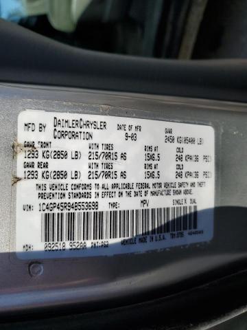 1C4GP45R94B553698 - 2004 CHRYSLER TOWN & COU ვერცხლისფერი ფოტო 13