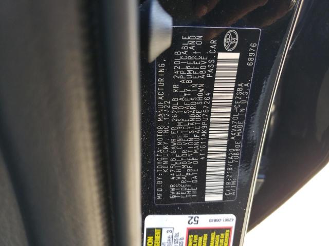 4T1G11AK9PU767264 - 2023 TOYOTA CAMRY SE NIGHT SHADE BLACK photo 12