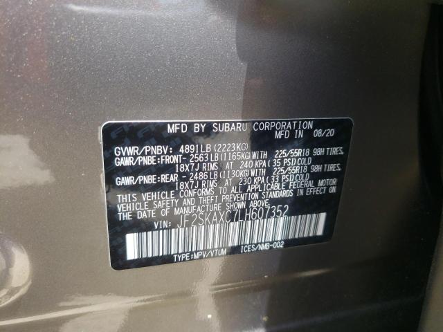 JF2SKAXC7LH607352 - 2020 SUBARU FORESTER TOURING 灰色 照片 13