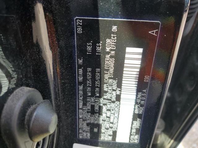 5TDGZRBH3NS595250 - 2022 TOYOTA HIGHLANDER XLE BLACK photo 14