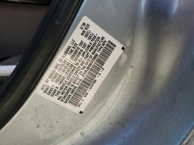 5FNRL38488B039990 - 2008 HONDA ODYSSEY EX SILVER photo 13