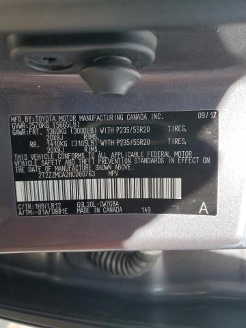 2T2ZZMCA2HC080763 - 2017 LEXUS RX 350 BASE GRAY photo 12