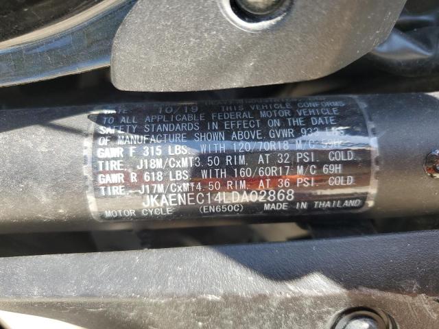 JKAENEC14LDA02868 - 2020 KAWASAKI EN650 C BLACK photo 10