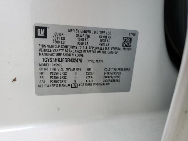 1GYS3HKJ8GR432470 - 2016 CADILLAC ESCALADE ESV LUXURY WHITE photo 13