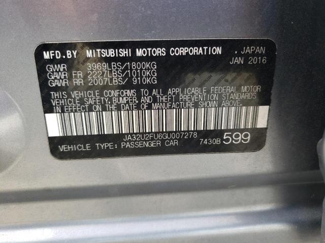 JA32U2FU6GU007278 - 2016 MITSUBISHI LANCER ES SILVER photo 13